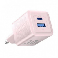 Cargador de Pared VENTION Gan Usb-c Usb-a 30W Rose
