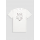 Camiseta Regular Fit de Punto de Algodón y Estampado de Tigre en Contraste de ANTONY MORATO