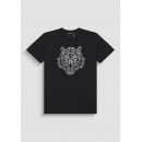 Camiseta Regular Fit de Punto de Algodón y Estampado de Tigre en Contraste de ANTONY MORATO