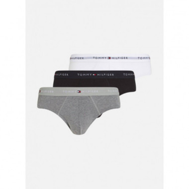 3P Brief Wb Mid Hthr/ Blck/ Th Wht  TOMMY HILFIGER