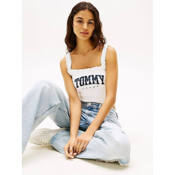 Tjw Smock Varsity Bralette Ecru  TOMMY JEANS