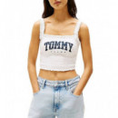 Tjw Smock Varsity Bralette Ecru  TOMMY JEANS