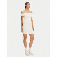 Tjw Smock Bodycon Dress Ecru  TOMMY JEANS
