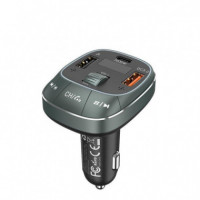 Transmisor Coche VENTION Fm MP3 BLUETOOTH Usb-c 2XUSB 30W Black