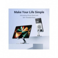 Soporte VENTION Sobremesa para Smartphone/tablet 360º Silver
