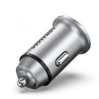 Cargador Coche Smartphone VENTION 20W Usb-a Usb-c Silver