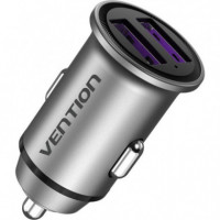 Cargador Coche Smartphone VENTION 30W 2XUSB-A Silver