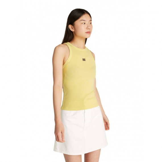 Washed Woven Label Rib Tank Top Muted Li  CALVIN KLEIN