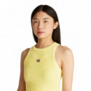 Washed Woven Label Rib Tank Top Muted Li  CALVIN KLEIN