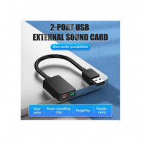 Tarjeta de Sonido 2.1 VENTION Usb-a Jack 3.5MM Black