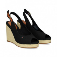 Abierto Punta y Talon Lona Negro  TOMMY HILFIGER
