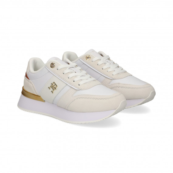 Talon Teja+oro Deportivo Piel Blanco  TOMMY HILFIGER