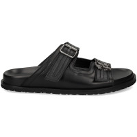 Sandalia 2 Tiras Logo Hebilla Negro  ROBERTO CAVALLI