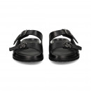 Sandalia 2 Tiras Logo Hebilla Negro  ROBERTO CAVALLI