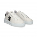 Deportivo Logo Lado Bordado Piel Blanco  ROBERTO CAVALLI