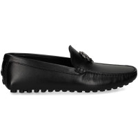 Mocasin Logo Empeine Piel Negro  ROBERTO CAVALLI