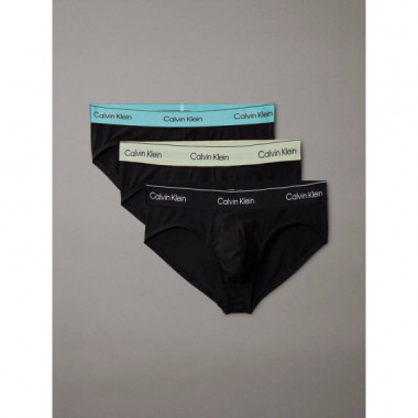Hip Brief 3PK B- White, Beau Blue, Leafy  CALVIN KLEIN
