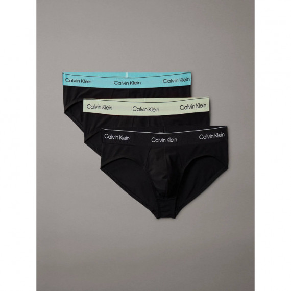 Hip Brief 3PK B- White, Beau Blue, Leafy  CALVIN KLEIN