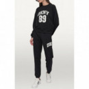 Pantalón Chándal Relaxed-fit con Logo de DKNY
