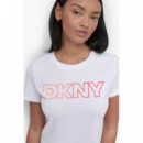 Camiseta con Logo Ombre de DKNY