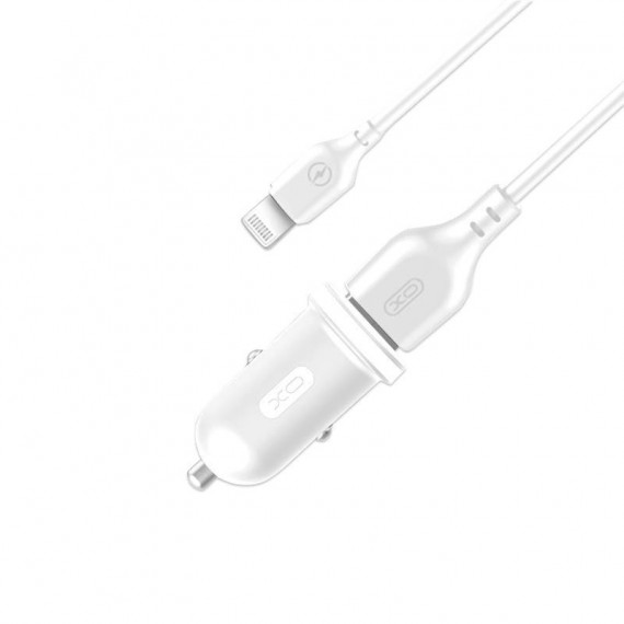 Pack Cargador Mechero 2.1A + Cable Tipo Lightning TZ08 Blanco XO