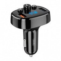 Cargador de Coche Fm BLUETOOTH Quick Charge 3.0 Negro XO