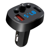 Cargador de Coche Fm BLUETOOTH Quick Charge 3.0 Negro XO