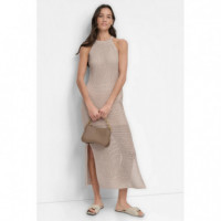 Vestido de Canalé con Logo Lateral de DKNY