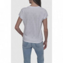 Camiseta Ajustada DKNY con Logotipo de Pedrería