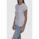 Camiseta Ajustada DKNY con Logotipo de Pedrería