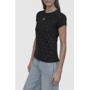 Camiseta Ajustada DKNY con Logotipo de Pedrería