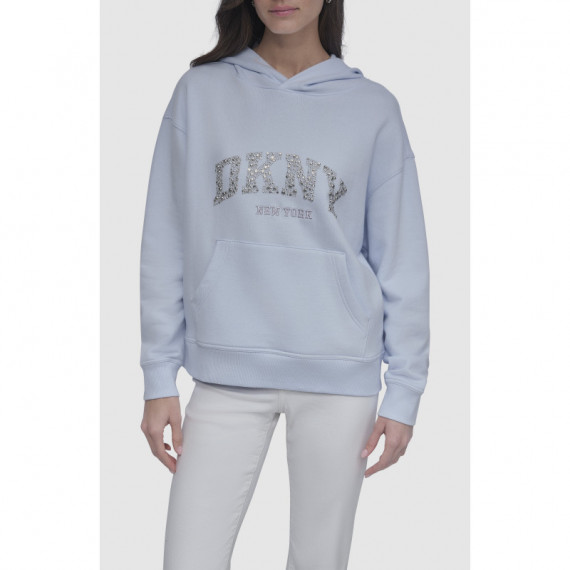 Sudadera con Logo Arqueado en Strass de DKNY