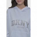 Sudadera con Logo Arqueado en Strass de DKNY