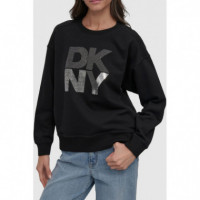 Sudadera con Logo en Strass de DKNY