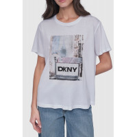 Camiseta con Gráfico Subway en Strass de DKNY