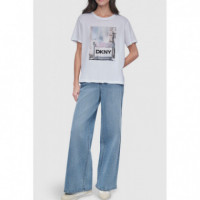 Camiseta con Gráfico Subway en Strass de DKNY
