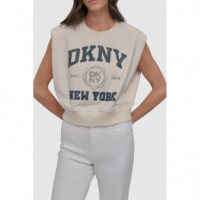 Sudadera sin Mangas y Logo en Strass de DKNY