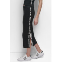 Falda MIDI de Canalé con Logo Lateral y Abertura Lateral de DKNY
