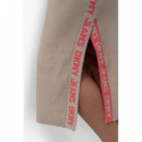 Falda MIDI de Canalé con Logo Lateral y Abertura Lateral de DKNY