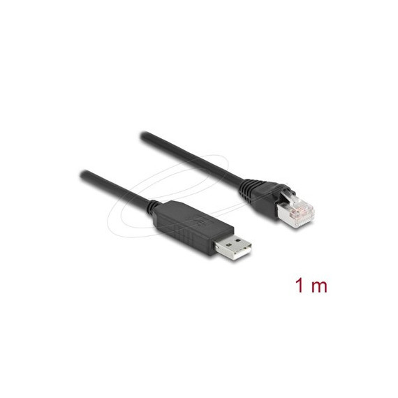 DELOCK Cable Red USB a a RJ45 RS232 1MTR Negro 64160