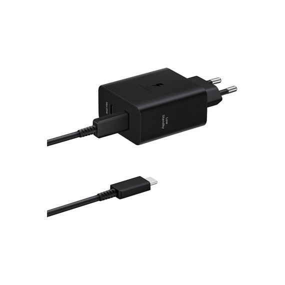 SAMSUNG Cargador Red 2XTIPO C+ Cable Tipo C M/m 50W 5A 1.8MTRS Negro