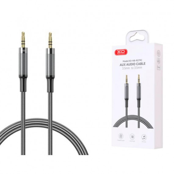Cable de Audio Jack 3.5 Trenzado Negro XO