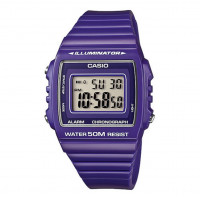 CASIO W-215H-6A Reloj Digital Unisex - Estilo Retro Púrpura - Cronómetro, Luz y Wr 50M
