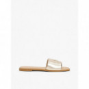 Sandalias de Estilo Mule en Piel Metalizada con Monograma de TOMMY HILFIGER