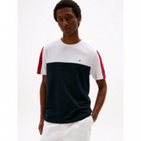 Camiseta Color Block Global Stripe de TOMMY HILFIGER