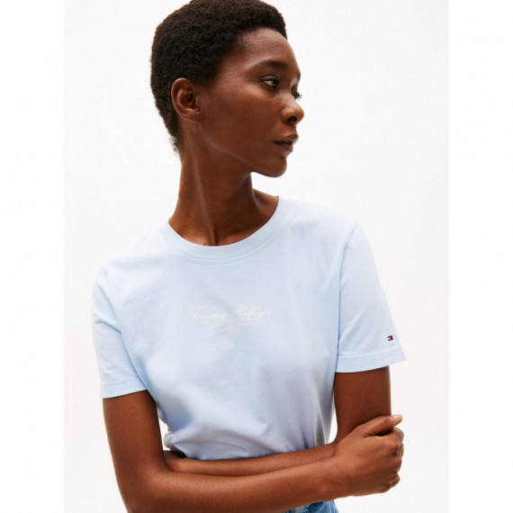 Camiseta de Cuello Redondo con Logo de TOMMY HILFIGER