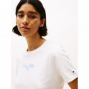 Camiseta de Cuello Redondo con Logo de TOMMY HILFIGER