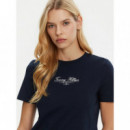 Camiseta de Cuello Redondo con Logo de TOMMY HILFIGER
