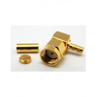EUROCONNEX Conector Sma/m para Crimpar Cable RG-174U Acodado Dorado 3691