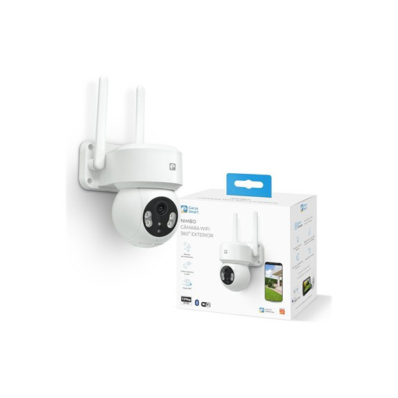 GARZA Smart Camara Ip Wifi 360º Exterior Nimbo 1296P Sfhd Sensor Movimiento,vision Nocturna,bluetoot
